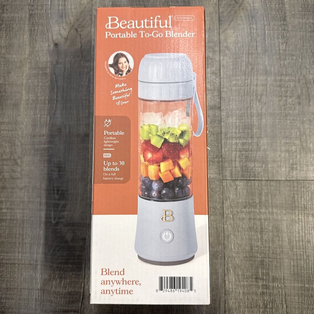 Drew Barrymore Beautiful Portable To Go Blender Cornflower Blue